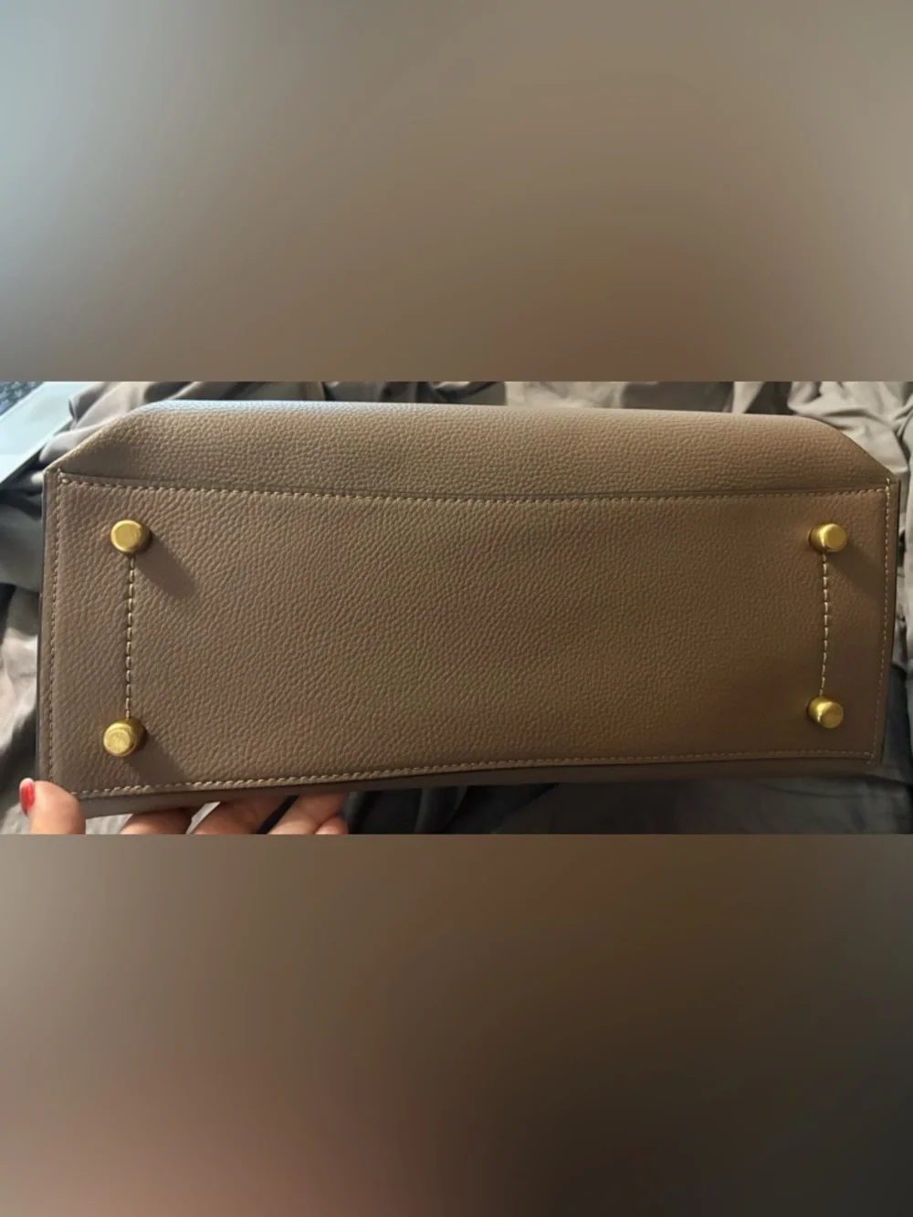 Coach Leather Tote with Gold Turn-Lock - Picture 8 of 9
